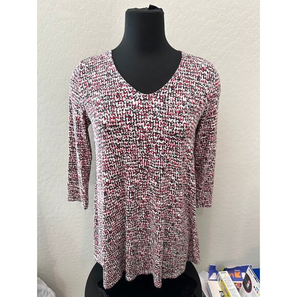 J.JILL | Wearever Abstract Print Knit Tunic Top | Size XS - Picture 2 of 8